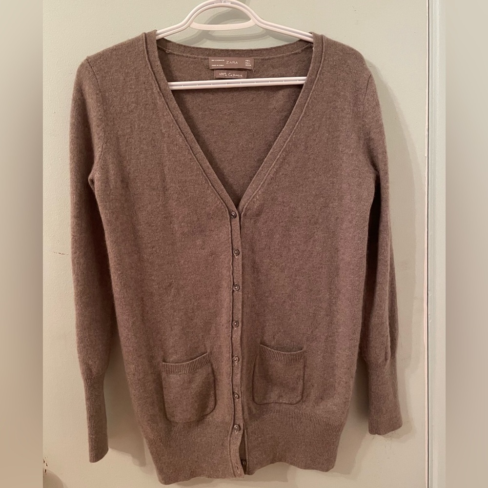 Zara women’s cashmere cardigan gray size L - Picture 1 of 8